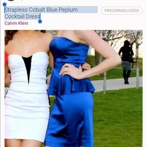 Strapless cobalt blue- Calvin Klein/ Used once